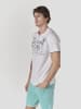 KOROSHI Henley cotton print-emb nautik in weiß