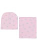 TupTam Unisex Kinder Beanie Mütze Schlauchschal Set in rosa/grau