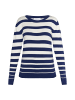 usha BLUE LABEL Damen Strickpullover in Marine Wollweiss