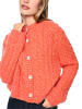MARC CAIN COLLECTIONS Cardigan mit Zopfmuster und Knopfleiste in Tigerlily