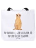 Mr. & Mrs. Panda Strandtasche Erdmännchen mit Spruch in Weiß