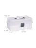 relaxdays Aufbewahrungsbox in Transparent/ Grau - (B)33 x (H)14,5 x(T)19 cm