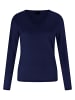 CASH-MERE.CH V-Ausschnitt Pullover in Marine Blau