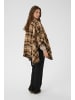 Cream Poncho CROms Oversize fit in Brown Check