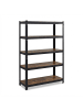 relaxdays Schwerlastregal in Schwarz/Braun - (B)75 x (H)150 x (T)30 cm