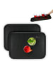 relaxdays 2 x Serviertablett in Schwarz - (B)56 x (T)41 cm