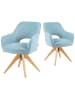 DUBI Möbel 2er-Set: Drehstuhl Mika-Lena in Hellblau - (B)60 x (H)87 x  (T)65 cm