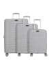 D&N Travel Line 4500 4 Rollen Kofferset 3-teilig mit Dehnfalte grey