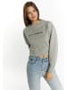 myMo Damen Sweatshirt Cropped in Grau Melange