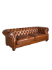 Angel Cerdá Chester-Sofa 6228 in Cognacbraun / Mahagoni – (B)226 x (H)101 x (T)70 cm