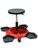 relaxdays Werkstatthocker in Schwarz/ Rot - (B)43 x (H)45-54 x (T)43 cm