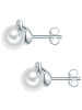 Valero Pearls Perlen-Ohrstecker aus Sterling Silber mit Zirkonia und Süßwasser-Perle in silber