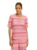 Betty Barclay Spitzenshirt mit Rippbündchen in Red/Rosè