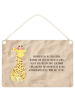 Mr. & Mrs. Panda Deko Schild Giraffe Blumenkranz mit Spruch in Sandig