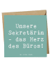 Klappkarte Spruch Sekretärin Herz mit Spruch in Meeresbrise
