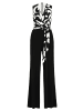 Vera Mont Jumpsuit mit Bindegürtel in Patch Black/White