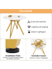 ABRIHOME Runder Esstisch mit Marmoroptik und Metallbeinen in Gold