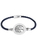 Adeliás Damen Armband – Lebensbaum aus Leder mit Strass Steinchen 18 cm in blau