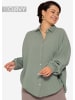 SASSYCLASSY Curvy Musselin Bluse oversize, kurz in Grün