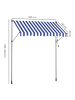 SONGMICS Klemmmarkise Sheld in Blau-Weiß - (B)120 x (H)(220-300) x (T)250 cm