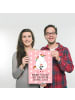 Mr. & Mrs. Panda Poster Einhorn Traurig mit Spruch in Rot Pastell