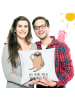 Mr. & Mrs. Panda Kissen 40x40 Faultier Vogel mit Spruch in Weiß