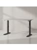 KADIMA DESIGN Schreibtisch verstellbar 68-91cm Ergonomisch C-Fuß Büro in Greige-Schwarz