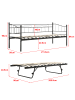 en.casa Tagesbett Skutskär mit Matratze in Schwarz (L)212cm (B)95cm (H)95cm