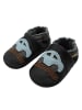 Yalion Baby-Lederlaufschuhe mit rutschfester Sohle – schwarz mit Auto-Motiv 