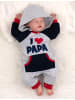 Baby Sweets Overall I love Mama & Papa in grau navy