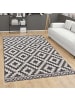 KADIMA DESIGN Teppich Kurzflor Rauten Wohnzimmer in Schwarz