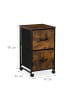 relaxdays Rollcontainer in Braun/ Schwarz - (B)40 x (H)68 x (T)40 cm
