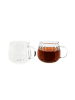 Almina 2er Gläser-Set Riffle Cup 400 ml Hitzebeständig Transparent in Transparent