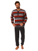 NORMANN Frottee Schlafanzug Bündchen Blockstreifen - 81354 in rot