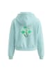 IZIA Women Hoodie in Aqua