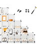 COSTWAY DIY Würfelregal mit 16 Fächern in Transparent