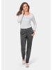 GOLDNER Schlupfhose LOUISA Moderne Hose LOUISA mit streckenden Biesen in graphitgrau