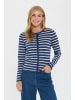SAINT TROPEZ Strickjacke MilaSZ Gerade Passform in Pageant Gray Morn Stripe