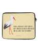 Mr. & Mrs. Panda Laptoptasche Storch mit Spruch in Gelb Pastell