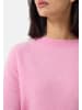 CASH-MERE.CH Brushed Rundhals Pullover mit Seitenschlitzen in Hell Pink