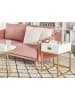 Beliani Beistelltisch LARGO in Weiß/Gold - (W) 40 x (H) 57 x (L) 40 cm
