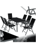 tectake Aluminium Sitzgruppe Ercolano, Tisch mit Sicherheitsglasplatten und Ausgleichssc