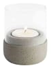 APS 2er Set Windlichter "ELEMENT" in Grau/Transparent Ø 6 cm, H: 8 cm