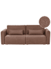 Beliani Schlafsofa VAXHOLM in Braun/Schwarz - (W) 232 x (H) 86 x (L) 103 cm