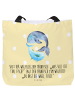 Mr. & Mrs. Panda Shopper Walfisch Thunfisch mit Spruch in Gelb Pastell