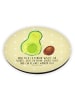 Mr. & Mrs. Panda Rund Magnet Avocado Kern rollt mit Spruch in Gelb Pastell