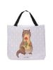 Mr. & Mrs. Panda Damen Schultertasche Otter Blumenstrauß ohne Sp... in Grau Pastell