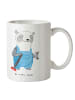 Mr. & Mrs. Panda Kaffeetasse Hausmeister Herz ohne Spruch in Weiß