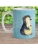 Mr. & Mrs. Panda Kindertasse Pinguin Blumen ohne Spruch in Eisblau