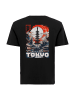 OLDSKULL T-Shirt Tokyo Skyline Manga Graphic in Black